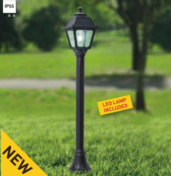 PALETTO Mizar/mary nero e27 led 8,5w paletto 108cm cct