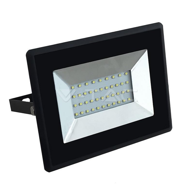 30W LED PROIETTORE SMD E-SERIES CORPO NERO BIANCO NATURALE 4000K                                                        