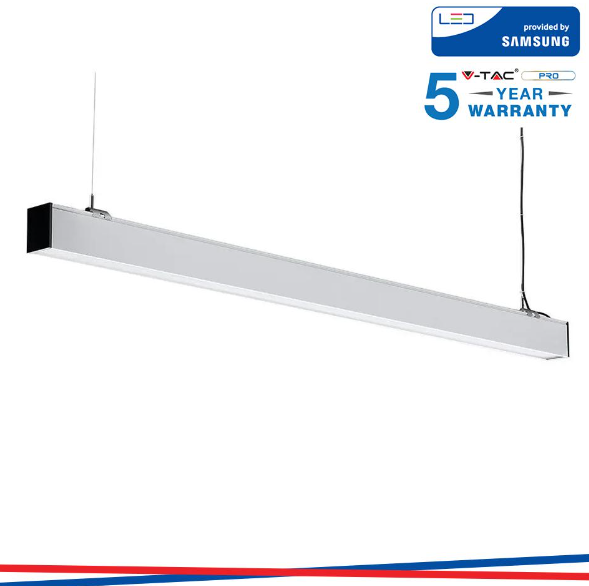 SOSPENSIONE Luce lineare led samsung chip 40w sospensione corpo bianco 4000k 1200x50x65mm