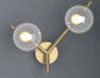 Miloox Camely Parete/Soffitto 2 Luci ORO SPAZZOLATO 