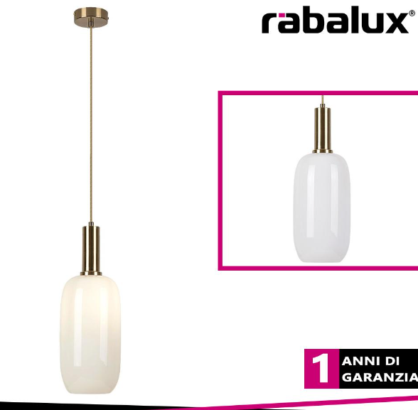 RABALUX Pendente sinopia e27 gold/opal glass