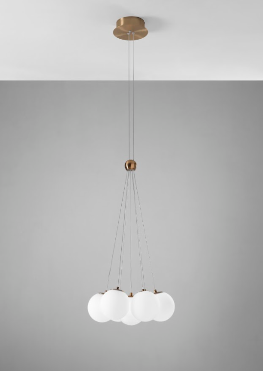 SOSPENSIONE PEARL PENDANT 36W 3000K GOLDEN ROSE 7 LIGHTS