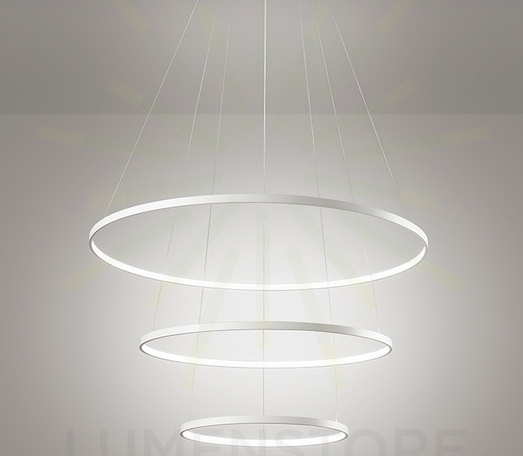 Affralux Sospensione tonda 3 anelli colore BIANCO cm40x60x80150h LED 71w 3200k