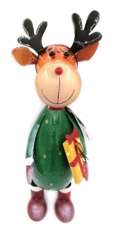 Figura di Latta Decorativa Natalizia, 40-46 cm Renna Verde