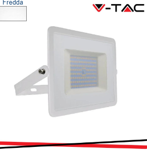 V-TAC FARO 100w led proiettore smd e-series g2 corpo bianco 6500k