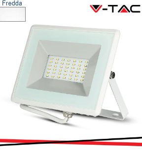 V-TAC FARO 50w led proiettore smd e-series g2 corpo bianco 6500k