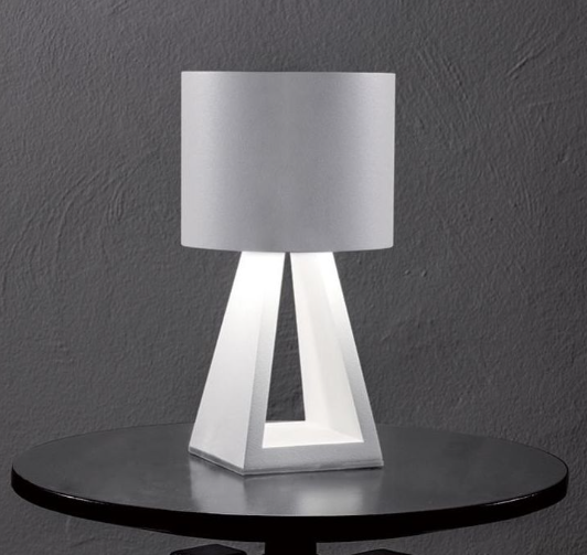 PUP glass LAMPADA DA TAVOLO LED 7W LUCE 3000K DIMMERABILE IN ALLUMINIO BIANCO MODERNA