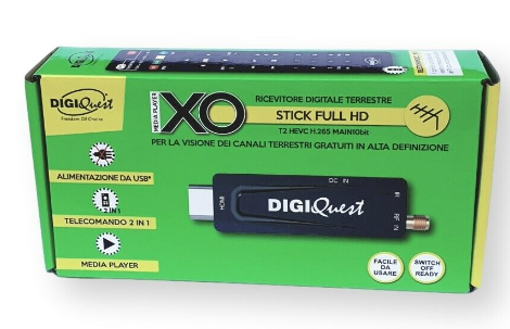 RICEVITORE DIGITALE TERRESTRE STICK FULL HD T2 HEVC H.265 MAIN10BIT