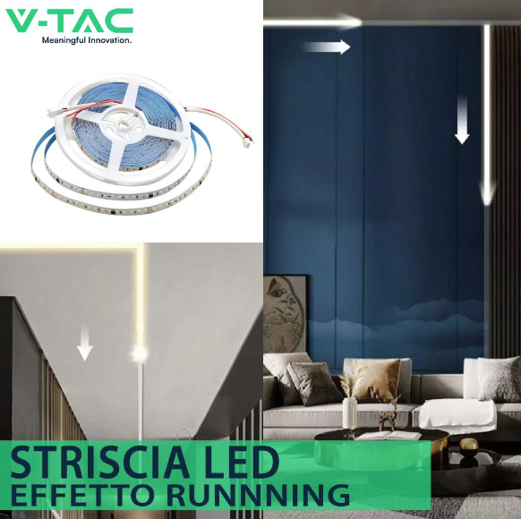 V-TAC Led striscia running 2835 120 10w 24v 3000k