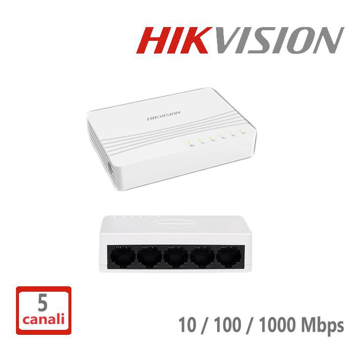 SWITCH 5CH HIKVISION 10/100/1000MBPS                                                                                                    