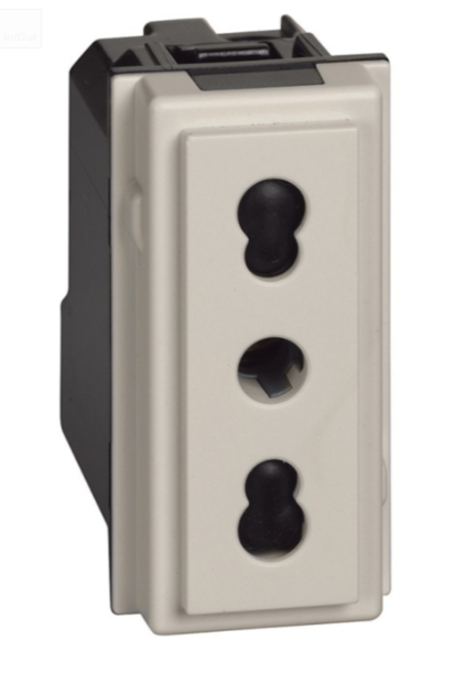 LIVING NAW PRESA BIPASSO 2P+T 10/16A 250V SABBIA