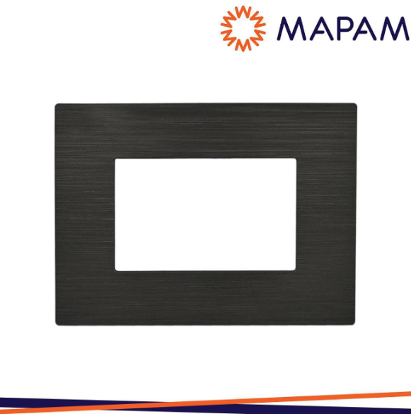 MAPAM Placca tecnopolimero spazzolato m6003sl-2 gem 3p nero