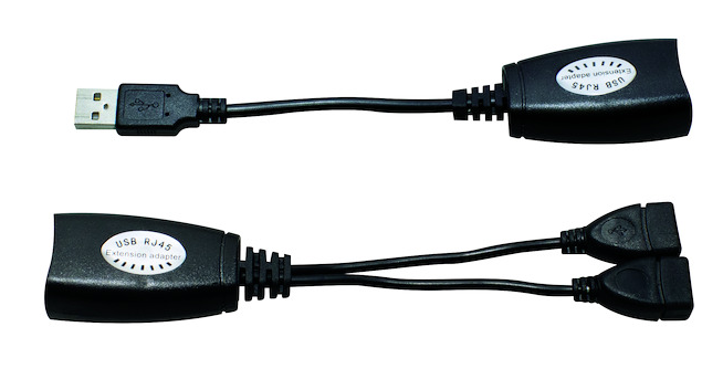 USB EXTENDER CON HUB 2 PORTE USB Mouse,Tastiera ADATTO PER CAVO CAT5e o CAT6 PORTATA 45m 