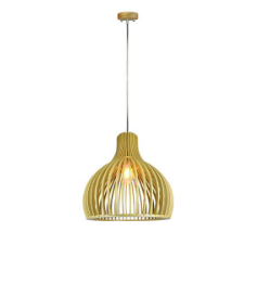 V-TAC Lampada a sospensione in legno rotonda d350 x h450mm