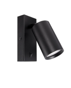 APPLIQUE Daria wll gu10 black con interruttore da hote
