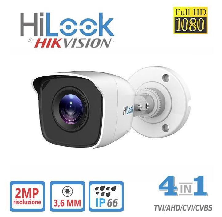 TELECAMERA THC-B120-M BULLET 2MP 3,6MM IR20 IP66 HILOOK            