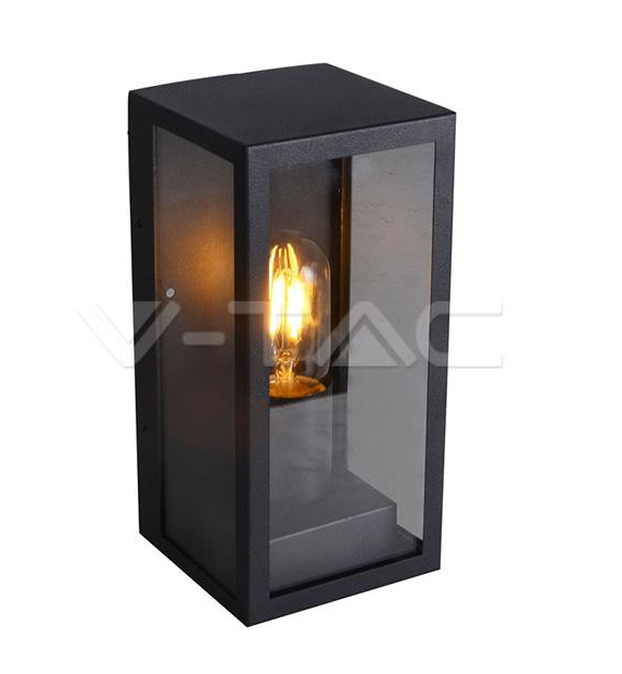 WALL LAMP 1*E27 MATT NERO CLEAR GLASS                                                                                                   
