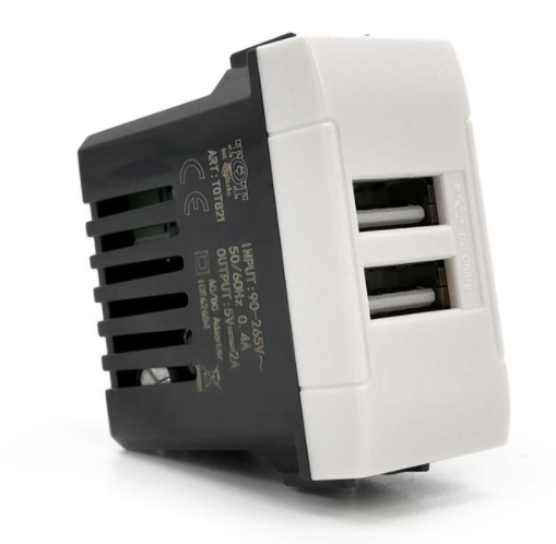 MAPAM Doppia presa usb 2a 821b/int-lgt bianco