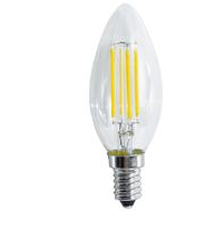 LIFE LAMPADA LED CANDELA C35 serie Filament Trasparente, E14, 4.5W,FA320°,2700K,220Vac