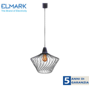 SALVA LAMPADA A SOSPENSIONE 1xE27 NERO
