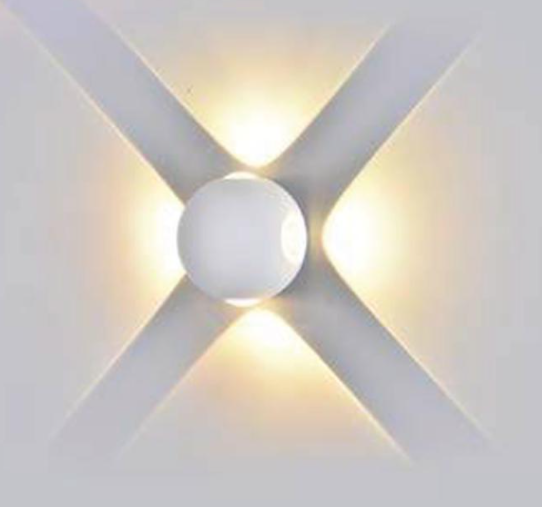 V-TAC Applique 4w led wall light corpo bianco rotondo 3000k ip65