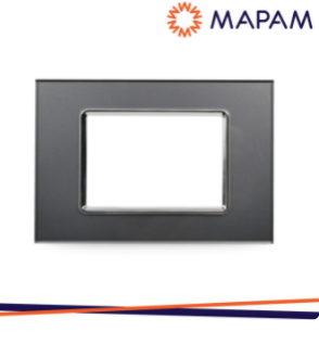 Mapan Placca vetro 6003bl-3 t2 3p silver