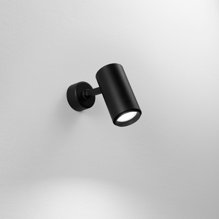 Lampada Orientabile Da Soffitto o Parete in Alluminio Nero Satinato GU10 IP20