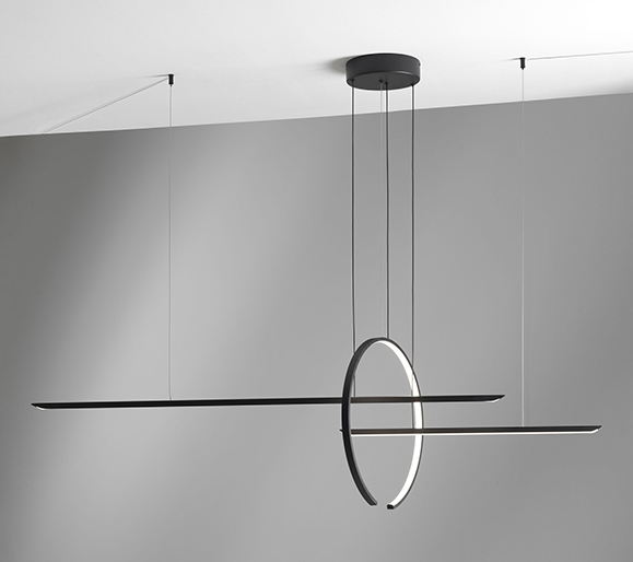 SOSPENSIONE IN&OUT 50W 1560LM 3000K NERO 181XH305 CM