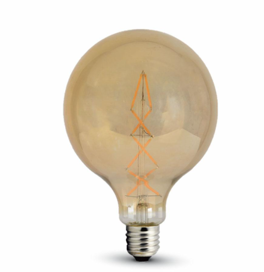 V-TAC Lampadina led - 8w filamento e27 g125 amber bianco caldo 2200k