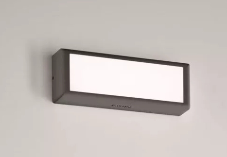 Isyluce Applique da esterni led 12w 4000k ip65 moderna antracite rettangolare