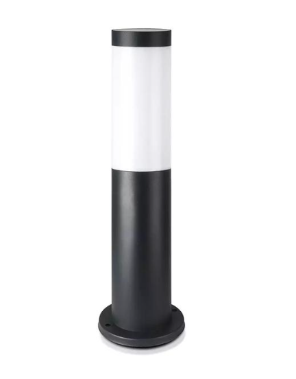 V-TAC paletto con lampada 45cm sensore corpo in acciaio inox nero ip44 e27