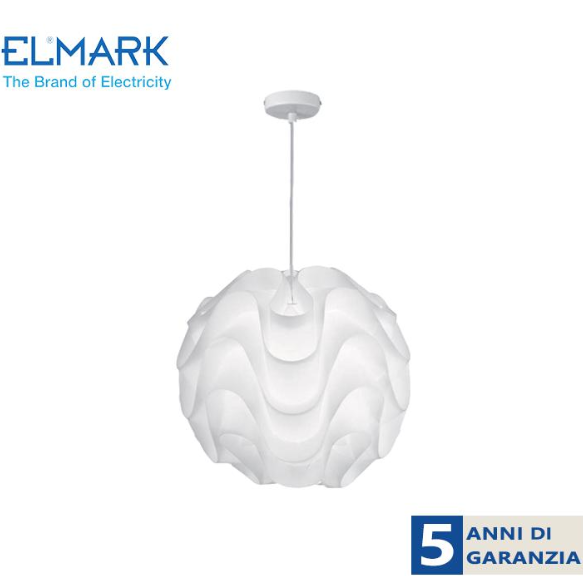 Sospensione Elmark Luna pendant 1xe27 white bianco