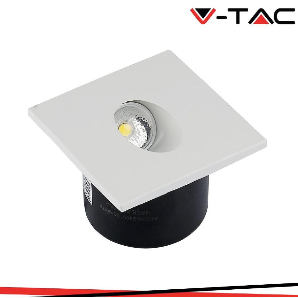 V-TAC 3w led faretto calpestabile quadrato 3000k