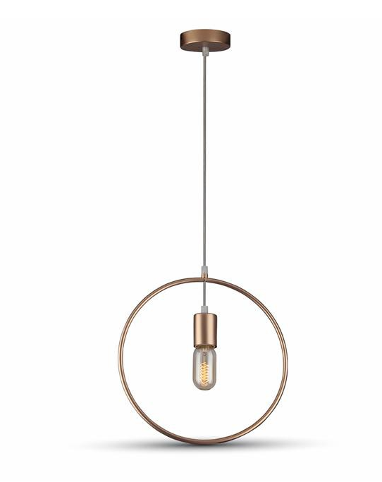 LAMPADARIO CON PORTALAMPADA GEOMETRICO ORO CHAMPAGNE ROTONDO                                                            