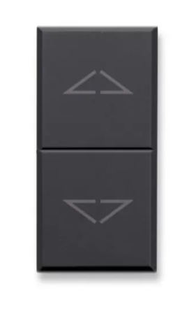 AVE Doppio pulsante con frecce, Tekla S44, colore grigio Tekla, 1P NA+1P NA 10A 250v finitura opaca 