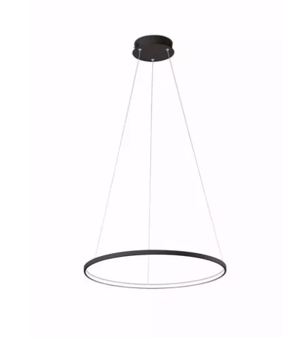 Sospensione Aluring rotonda colore nero cm 60x150h LED 26W 3200