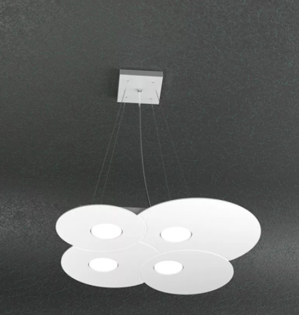 Sospensione Moderna 4 Luci Bianco Serie Cloud