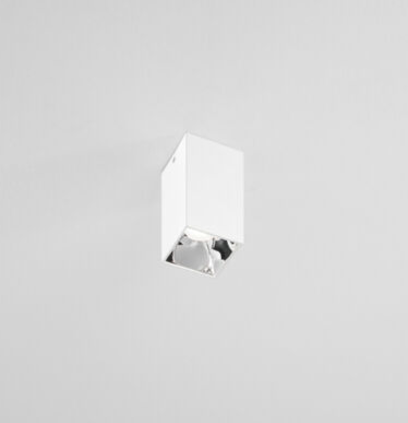 Plafone ISYLUCE bianco prismatico con attacco GU10 diam.74x74x140
