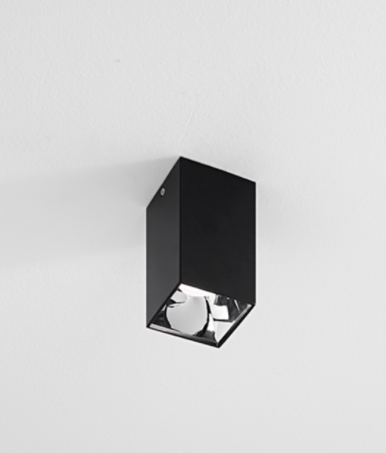 Plafone ISYLUCE nero prismatico con attacco GU10 diam.74x74x140