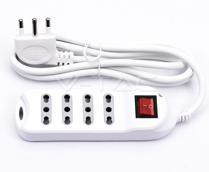 4 POS CON INTERRUTTORE LUMINOSO 10/16A BIPASSO CON ATTACCO A PARETE                                                     