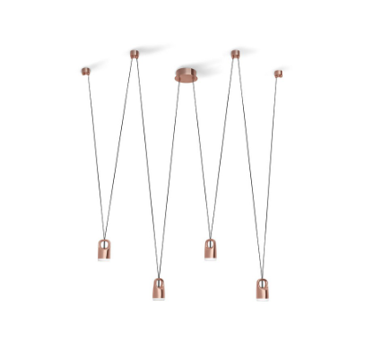 Vivida International Sospensione Bag Oro Rosa 4 Led Sistema Decentramento 