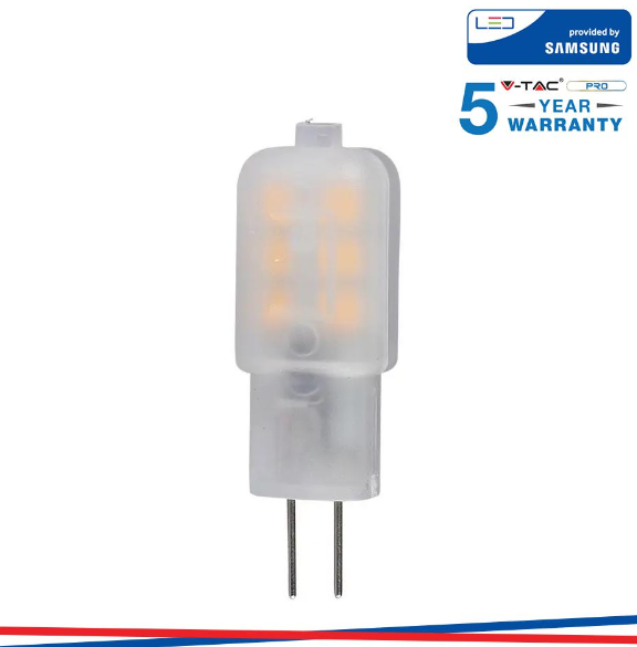 V-tac Led lampadina samsung chip g4 1.1w plastica 3000k