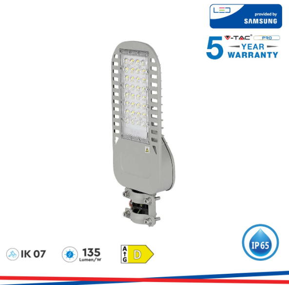 Led armatura stradale samsung chip 5 anni di garanzia 50w slim 4000k 135 lm/w