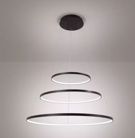 Affralux Sospensione tonda 3 anelli colore nero cm40x60x80150h LED 71w 3200k
