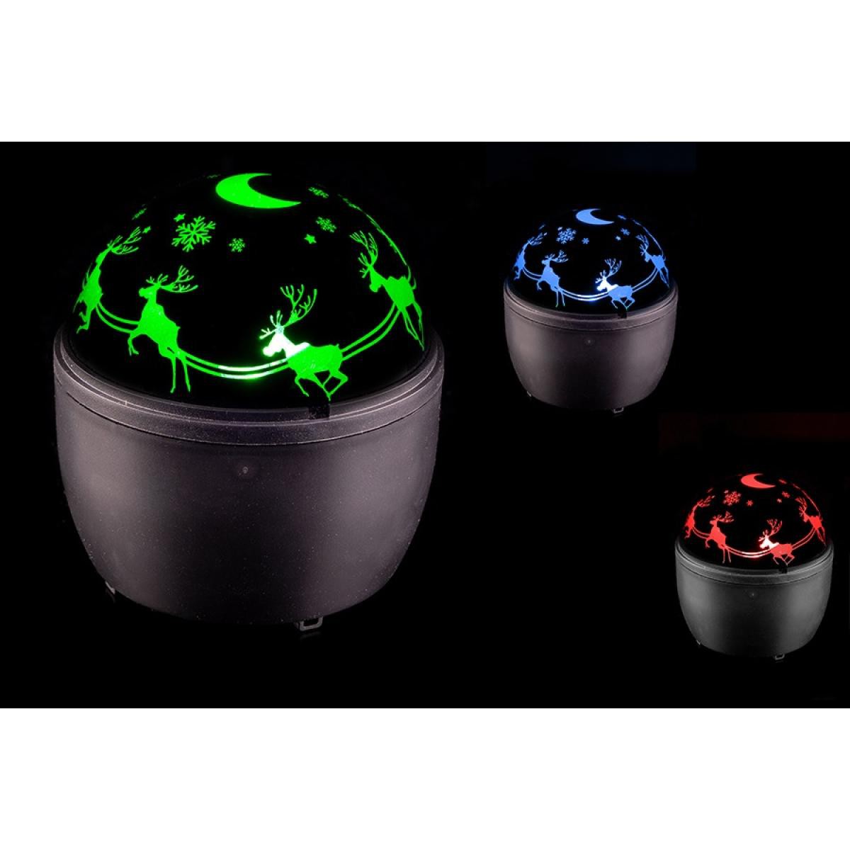 PROIETT.LED U.INT.ABS A BATT. 16,2X13CM ROSSO MERRY CRISTMAS
