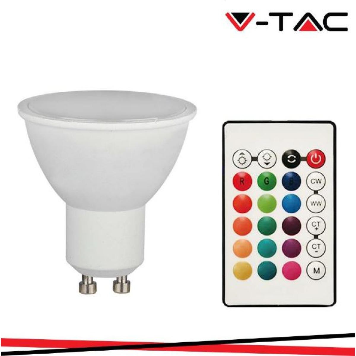 V-TAC Led lampadina gu10 4.8w with rf controllo rgb + 3000k dimmerabile 