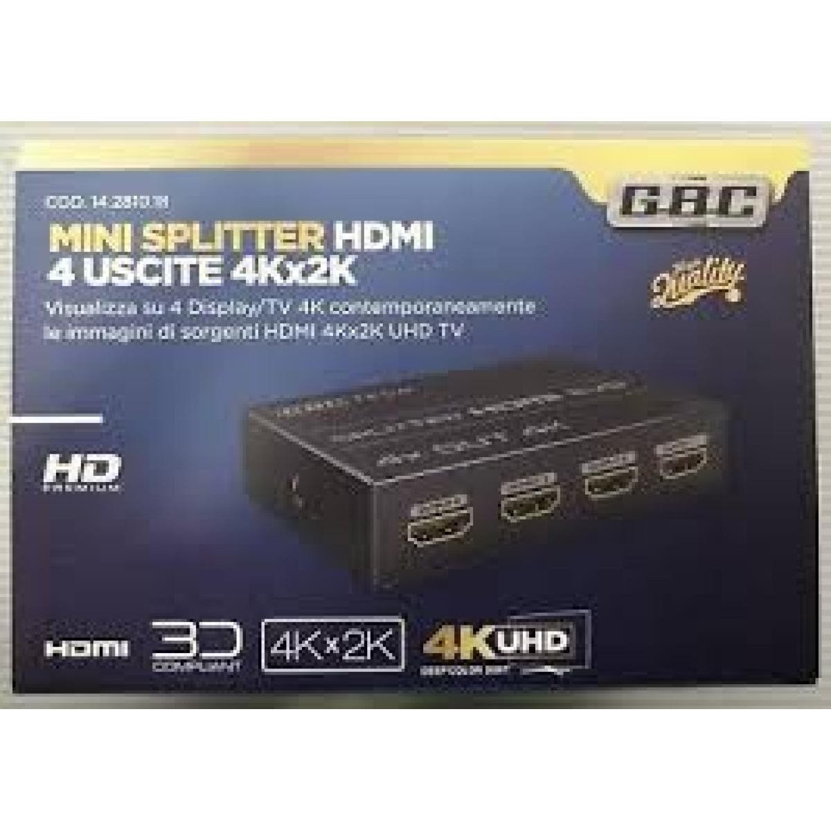 SPLITTER HDMI 1 IN 4 USCITE 3D UHD TV 4K X 2K