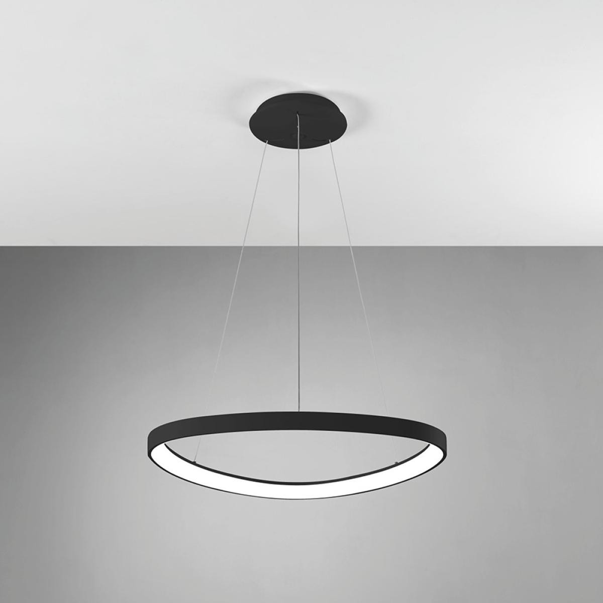 LIFERING-P SOSPENSIONE 61 NERO 48W 3000K - 4000K DIMMERABILE