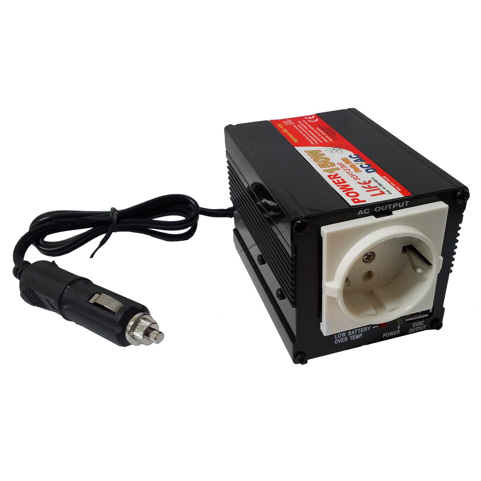 Power Inverter Trasformatore Tensione DC AC 12V 220V 150 Watt LIFE Auto  Camper - Area Illumina