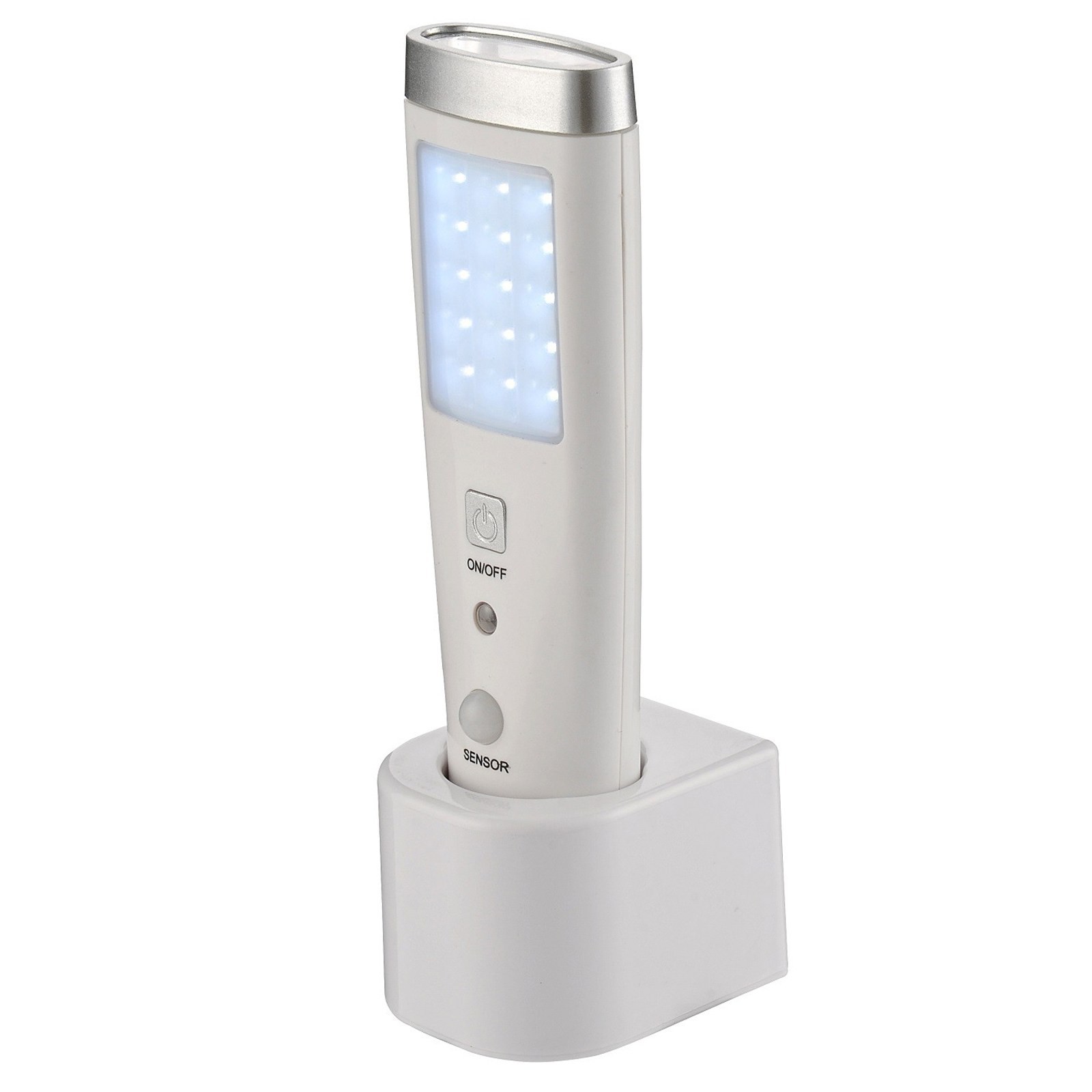 Lampada a led torcia ricaricabile portatile luce d'emergenza sos bianco -  Area Illumina